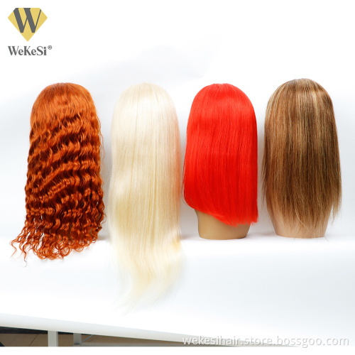Brazilian Human Hair 13x4 Lace Front Ombre colored bob Wig,Pre Pluck colorful Red Virgin Hair Lace BOB Wig For Black Women